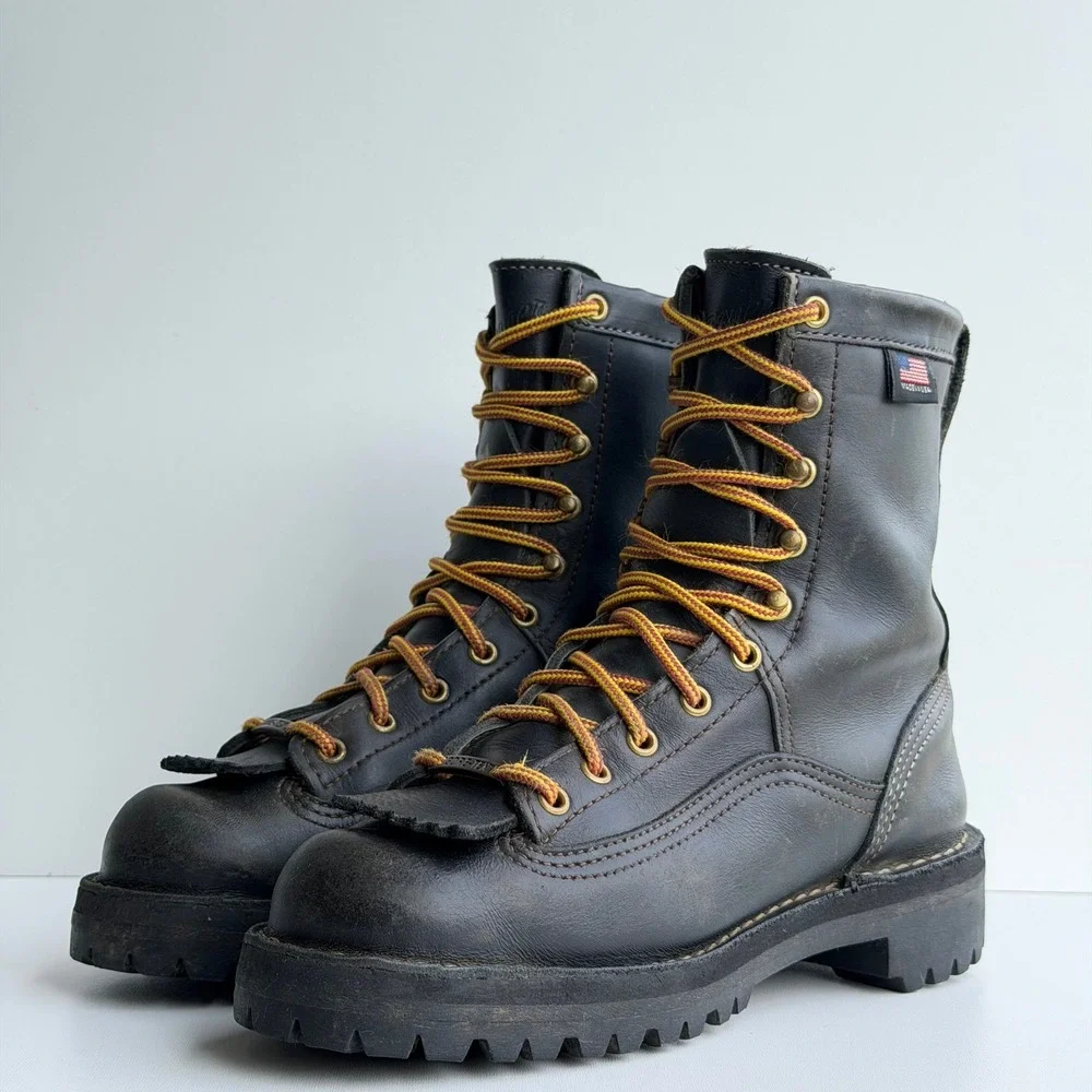 Danner Rain Forest Work Boots Womens 8 Black Leather Gore-Tex Waterproof 15100